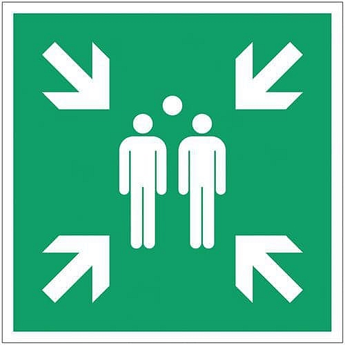 Bezpečnostní tabulka Manutan Expert - Shromaždiště, samolepicí fólie, 120 mm