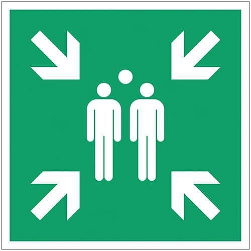 Bezpečnostní tabulka Manutan Expert - Shromaždiště, samolepicí fólie, 350 mm