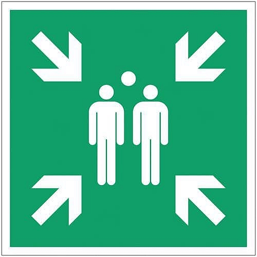 Bezpečnostní tabulka Manutan Expert - Shromaždiště, hliník, 350 mm