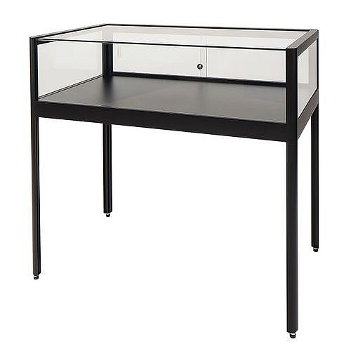 Skleněné stolové vitríny Manutan, 100 x 60 x 92 cm