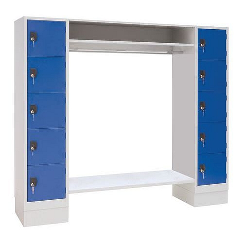 Kovové šatní sestavy Manutan Bond, 10 boxů