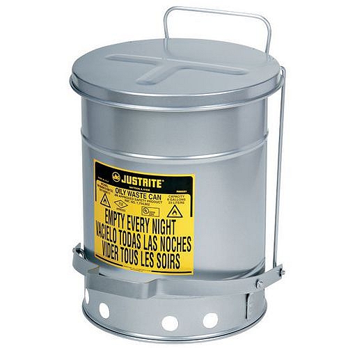 Kovový koš SoundGard™ na olejový odpad, stříbrná, 38 l