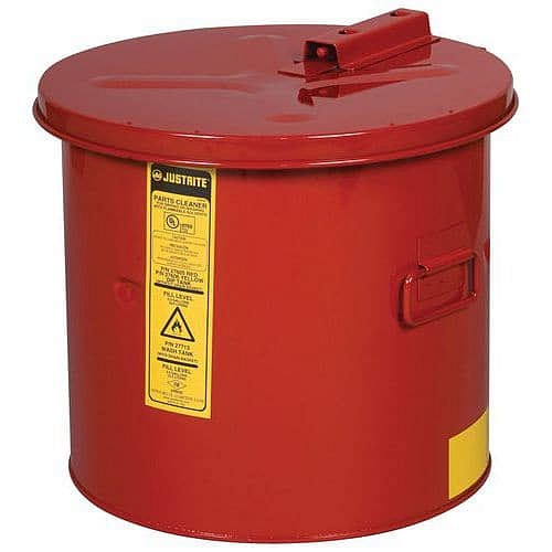 Bezpečnostní nádoba pro čištění dílů Justrite, 19 l, červená