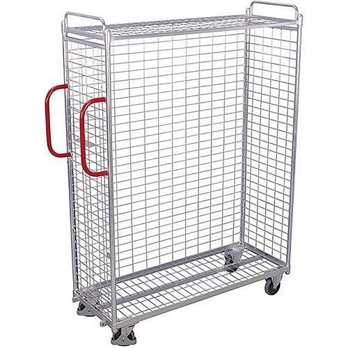 Klecový vozík se svislými madly, pozinkovaný, 143,5 x 49 x 182 cm