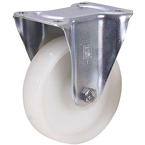 Polyamidové pojezdové kolo s přírubou, 150 x 40 mm, kuličkové ložisko, pevné