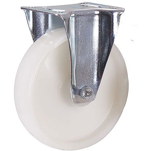 Polyamidové pojezdové kolo s přírubou, 200 x 50 mm, kuličkové ložisko, pevné