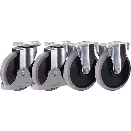 Sada 2 pevných a 2 otočných kol, termoplastická ESD, 160 x 40 mm