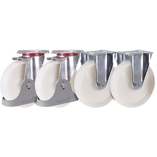 Sada 2 pevných a 2 otočných kol, polyamidová, 150 x 40 mm