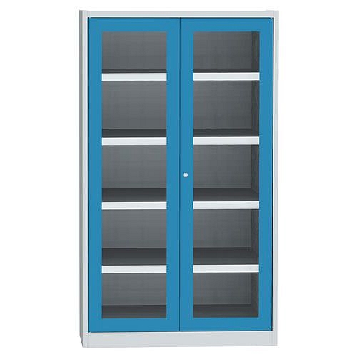 Skříně se skleněnými dveřmi na uskladnění chemikálií, 1950 x 1200 x 500 mm