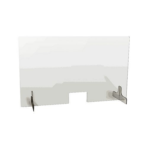 Ochranná přepážka z plexiskla, otvor 15 x 26 cm, 150 x 90 cm