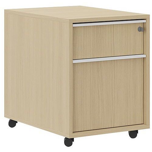 Mobilní kontejner Misano, Manutan Expert, 2 zásuvky, dub