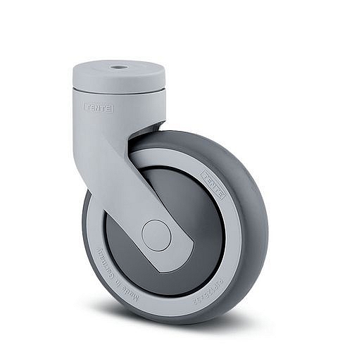 Gumové přístrojové kolo se středovým otvorem, průměr 100 mm, otočné, kuličkové ložisko