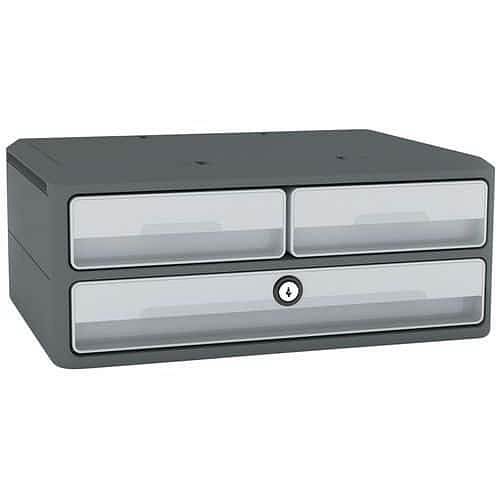 Zásuvkový modul CEP Moov'up, 3 zásuvky, šedá/bílá