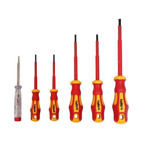TOPTRADE šroubovák elektrikářský, magnetický, CRV, 1000 V, sada 6 ks