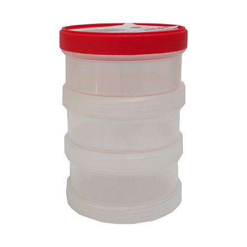 box plastový, šroubovací s víkem, 3 misky, 95 x 130 mm