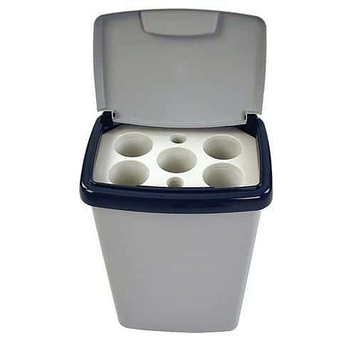 Koš na kelímky šedý – 5 otvorů – 50 l