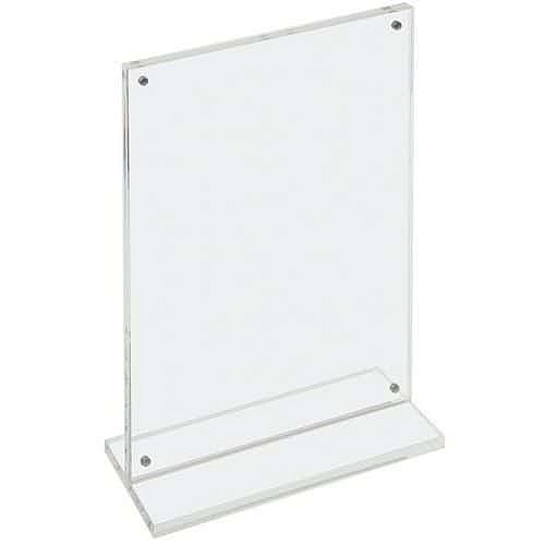 Magnetický stojánek na letáky Manutan Expert, typ T na výšku, A4