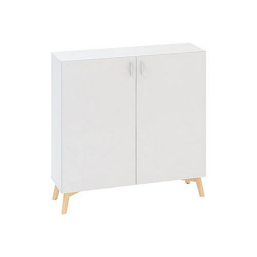 Nízká skříň Alfa Root s dvířky, 2 police, 120 x 47 x 121,5 cm, bílá