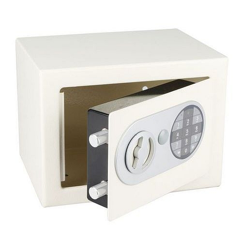 Nábytkový trezor s elektronickým zámkem, bílý
