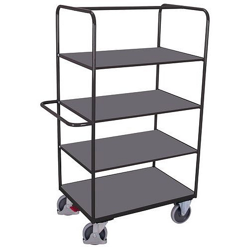 Policový vozík se skládacími policemi, 4 police, 120 x 70 x 189 cm, šedý