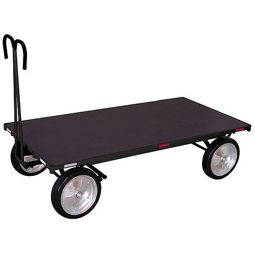 Plošinový vozík s tažným madlem, do 1 000 kg, šedý, plná kola, 166,5 x 80 x 134 cm