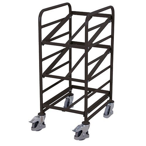 Policový vozík Euro na přepravky se šikmými policemi, 3 police, 52 x 66,5 x 116 cm, šedý