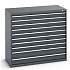 Dílenská zásuvková skříň Bott Cubio 200, 120 x 130 x 65 cm, 10 zásuvek, antracit-antracit