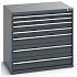 Dílenská zásuvková skříň Bott Cubio 200, 100 x 105 x 75 cm, 7 zásuvek, antracit-antracit