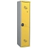 Svařovaná šatní skříň s mezistěnou Acial, 1 oddíl, 400 mm, cylindrický zámek, šedá/žlutá