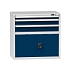 Zásuvková skříň ZC2, 1037 x 600 x 990 mm, šedá-tmavě modrá