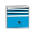 Zásuvková skříň ZC2, 1037 x 600 x 990 mm, šedá-modrá