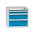 Zásuvková skříň ZK4, 884 x 753 x 840 mm, šedá-modrá
