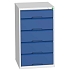 Dílenská zásuvková skříň Bott Verso, 90 x 52,5 x 55 cm, 7 zásuvek, šedá-modrá
