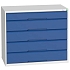 Dílenská zásuvková skříň Bott Verso, 90 x 105 x 55 cm, 5 zásuvek, šedá-modrá