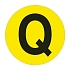 Kulatá samolepicí značka na zem, písmeno Q