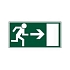 Úniková fotoluminiscenční bezpečnostní tabulka 200 x 100 x 1.1 mm - Únikový východ vpravo, plast