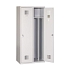 Svařovaná šatní skříň s mezistěnou Drake odlehčená, 2 oddíly, otočný uzávěr, šedá