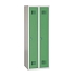 Svařovaná šatní skříň Danny, 2 oddíly, tříbodový zámek, šedá/zelená