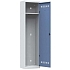Svařovaná šatní skříň Vinco, 1 oddíl, 500 mm, cylindrický zámek, šedá/modrá