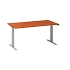 Výškově nastavitelný kancelářský stůl Alfa Up s šedým podnožím, 160 x 80 x 61,5-127,5 cm, dezén divoká třešeň