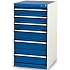 Dílenská zásuvková skříň, Bott SL-55, výška 80 cm, 6 zásuvek