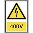 Značka nebezpečí – „Pozor, elektrické napětí: 400 V“ – polypropylen