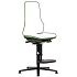 Rám pracovní antistatické  ESD židle Neon Bimos 9571E, synchronní mechanismus, kluzáky s podnožkou, zelená