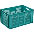 Plastová Euro přepravka Manutan Expert s perforovanými stěnami, zelená, 319 x 400 x 600 mm, 60 l