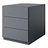 Nízká pojízdná kovová kartotéka Bisley, 3 zásuvky, šedá
