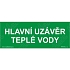 Tabulky bezpečí - Hlavní uzávěr teplé vody