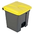 Odpadkový nášlapný koš Manutan Expert, 30 l, žlutá/šedá