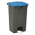 Odpadkový nášlapný koš Manutan Expert, 90 l, modrá/šedá