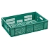 Plastová Euro přepravka Manutan Expert s perforovanými stěnami, zelená, 150 x 400 x 600 mm, 28 l