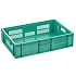 Plastová perforovaná Euro přepravka Manutan Expert, zelená, 150 x 400 x 600 mm, 28 l